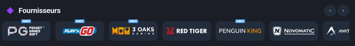 Logos de plusieurs fournisseurs de jeux disponibles sur Twin Casino.