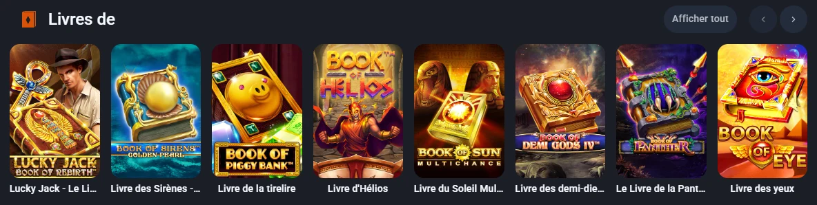 Jeux de machines à sous de la catégorie Livres sur Twin Casino.
