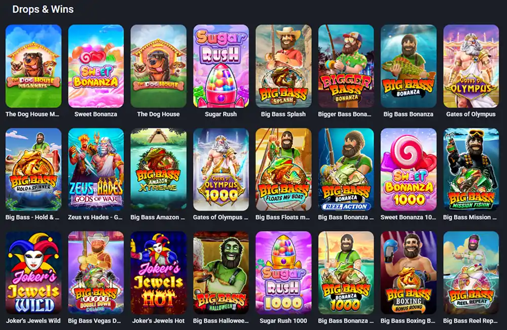 Συλλογή παιχνιδιών στην κατηγορία Drops & Wins του Twin Casino