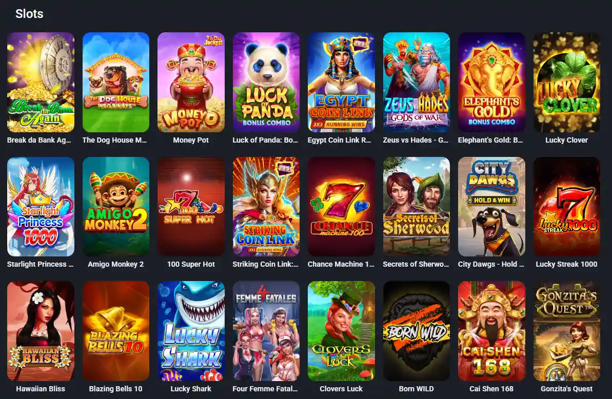 Twin Casino Spielautomaten mit verschiedenen Slots im Spielekatalog